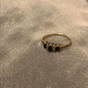 10k sapphire and diamond ring